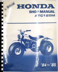 Factory Service Shop Manual Repair 84 85 Honda Atc125M Comb Bound