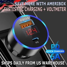 2 Port PD USB-C Fast Charging Car Charger Adapter For iPhone 14 13 12 11 Samsung