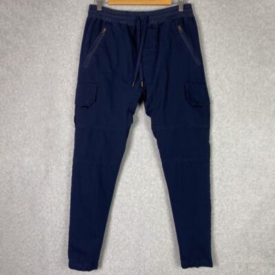 KITH Cargo Pants Men's Size Small 30 ? Navy Blue Drawstring Zip