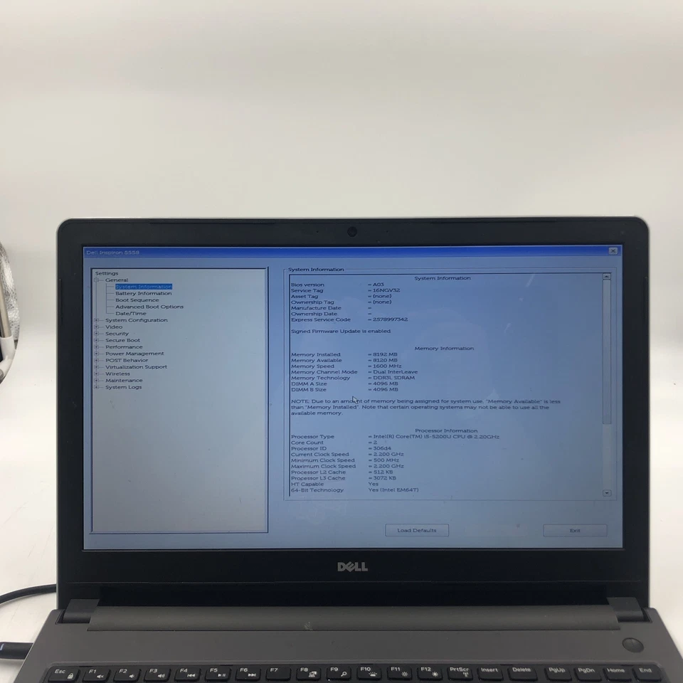 Laptop Dell Latitude 5558 Intel i5-5200U 2.2GHZ 4GB SIN HDD/OS Teclado defectuoso 15.6" Foto 2 de 4