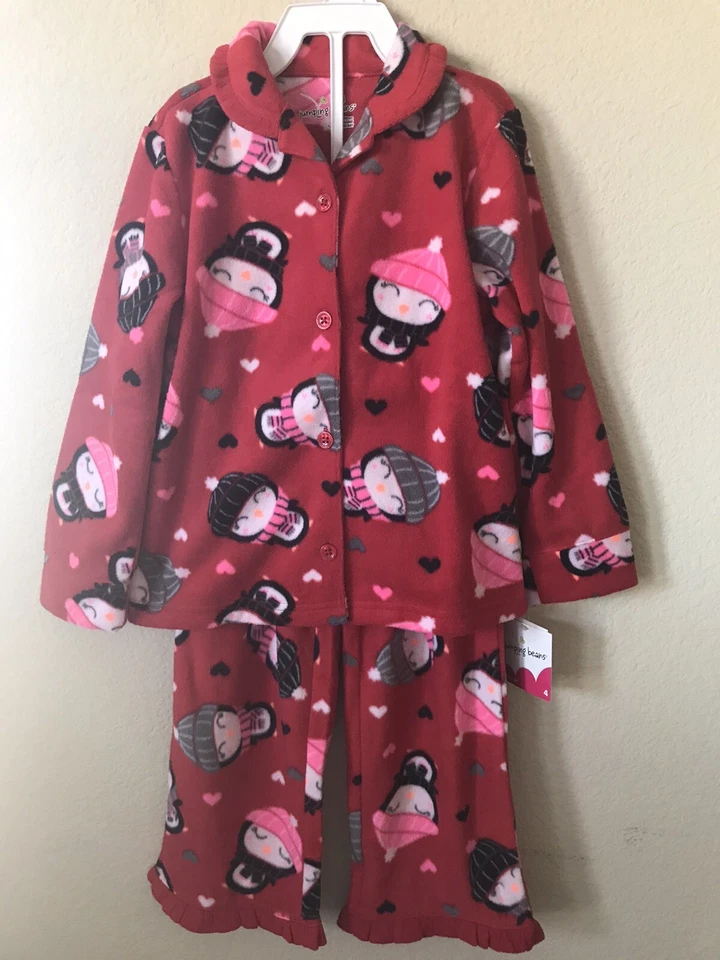Nuevo con etiquetas Conjunto de pijama para niñas pantalones de manga larga corazón rojo jumping beans talla 4 Foto 2 de 4