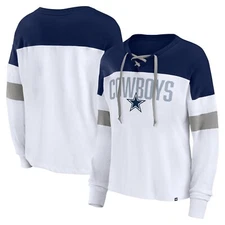 Dallas Cowboys Fanatics Branded Women's Even Match Lace Up Long Sleeve Shirt