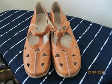 Remonte Dorndorf shoes UK 6.5 leather Tan orange slip on closed toes Used VGC