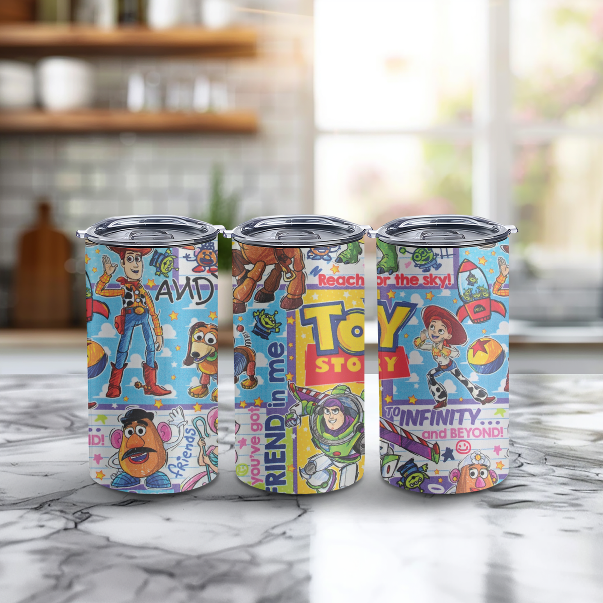 Toy Story 2, 12oz Tumbler, Straw, Stainless Steel, Leak Proof
