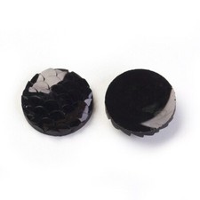 6 Mermaid Scale Cabochons 12mm Flatbacks Domed Dragon Scale Fairy Tale Black