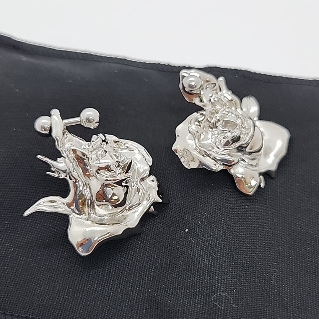 ピアス Rose ☆ JUSTINE CLENQUET NEW Justine Clenquet Silver Juliet Rose Detailed Earrings