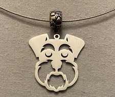 SCHNAUZER NECKLACE - 18  Cable with Stainless Steel Charm Pendant MINI GIANT DOG