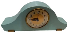 Rare Seth Thomas Wooden Mantle Clock Electric 3684-Nicely Painted. Runs Great!