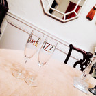Collectible GODIVA Gift Set 2 CHAMPAGNE GLASSES Truffles Food Photo Prop Pair — photo 5