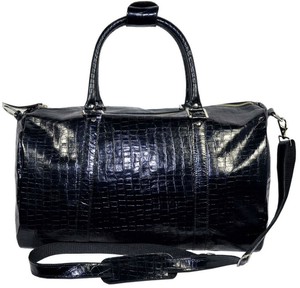 croc print black bag