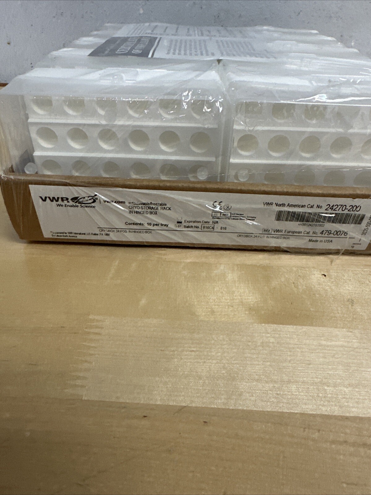 Storage Rack Vwr & Pack of 10 VWR 24270-200 24-Place Cry-Storage Racks in Hinged Box for ...