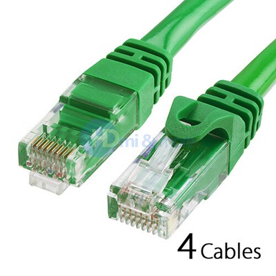 4x 5FT CAT6 Cable Ethernet Lan Network CAT 6 RJ45 Patch Cord Internet Green