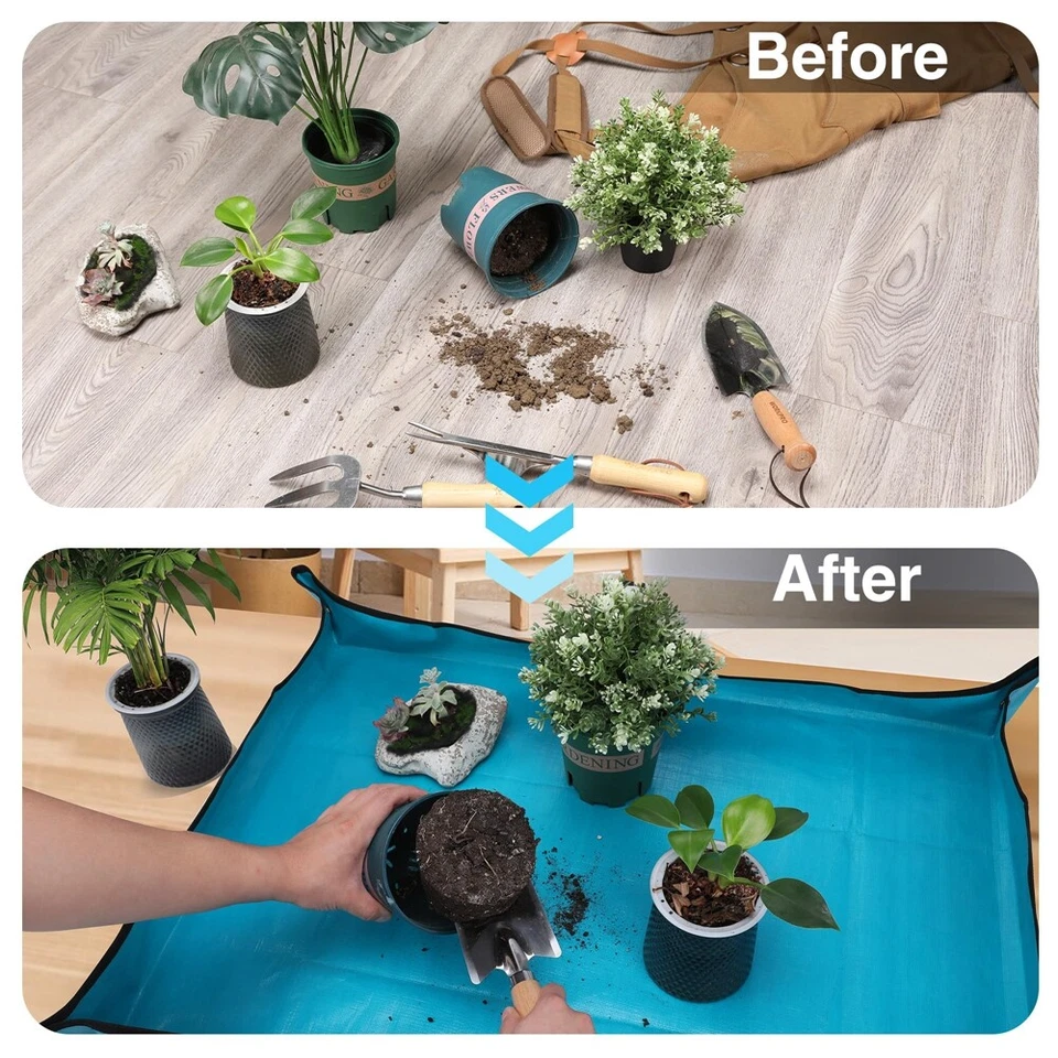 WORKPRO 39.5X31.5" Repotting Mat Thickened Potting Mat Planting Tray Soil Change - Image 2 of 4