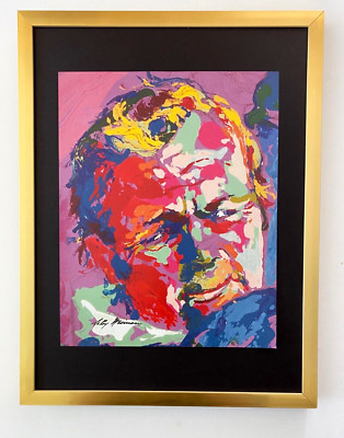  LEROY NEIMAN +  ARNOLD PALMER + CIRCA 1990'S + SIGNED PRINT FRAMED