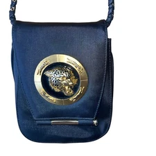 Nima Vintage Womens Crossbody Bag Black Shoulder Jaguar