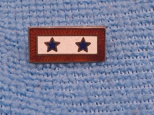 WW2 U.S. MILITARY HOME FRONT SON IN SERVICE 2 STAR LAPEL PIN STERLING SILVER