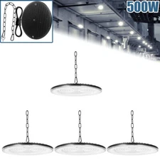 4Pack 500W Super Bright Warehouse LED UFO High Bay Lights Factory Shop GYM Light