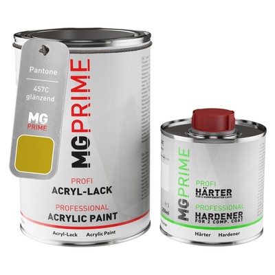 Pantone 457C Yellow glänzend Acryl Lack 1,5 Liter 1500 ml Dose inkl. Härter