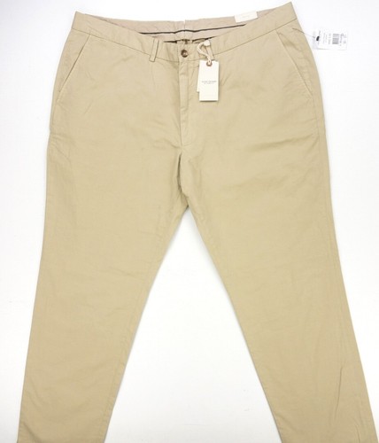NUEVOS PANTALONES CHINOS ALLSTON PARA HOMBRE OOBE MARCA CLARO MARRÓN CAQUI TALLA 42X32 - Imagen 5 de 9