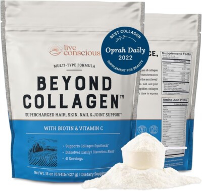 Live Conscious Beyond Collagen Multi Collagen Powder for Women - (41 Servings)
