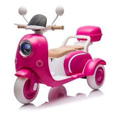 12V Two motors Kids Ride On Level Up Two-seater Electric Motorcycle Rose Red.