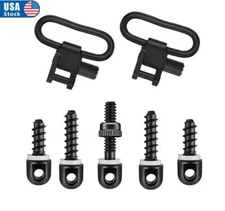 1" Rifle Sling Mounting Set Quick Detach Swivels Screw Stud Base Kit for Shotgun