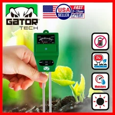 3-in-1 Soil pH Water Moisture Light Tester Meter For Plants Garden Seeding Grow