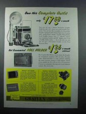 1956 Graflex Pacemaker Graphic Camera Ad - Complete