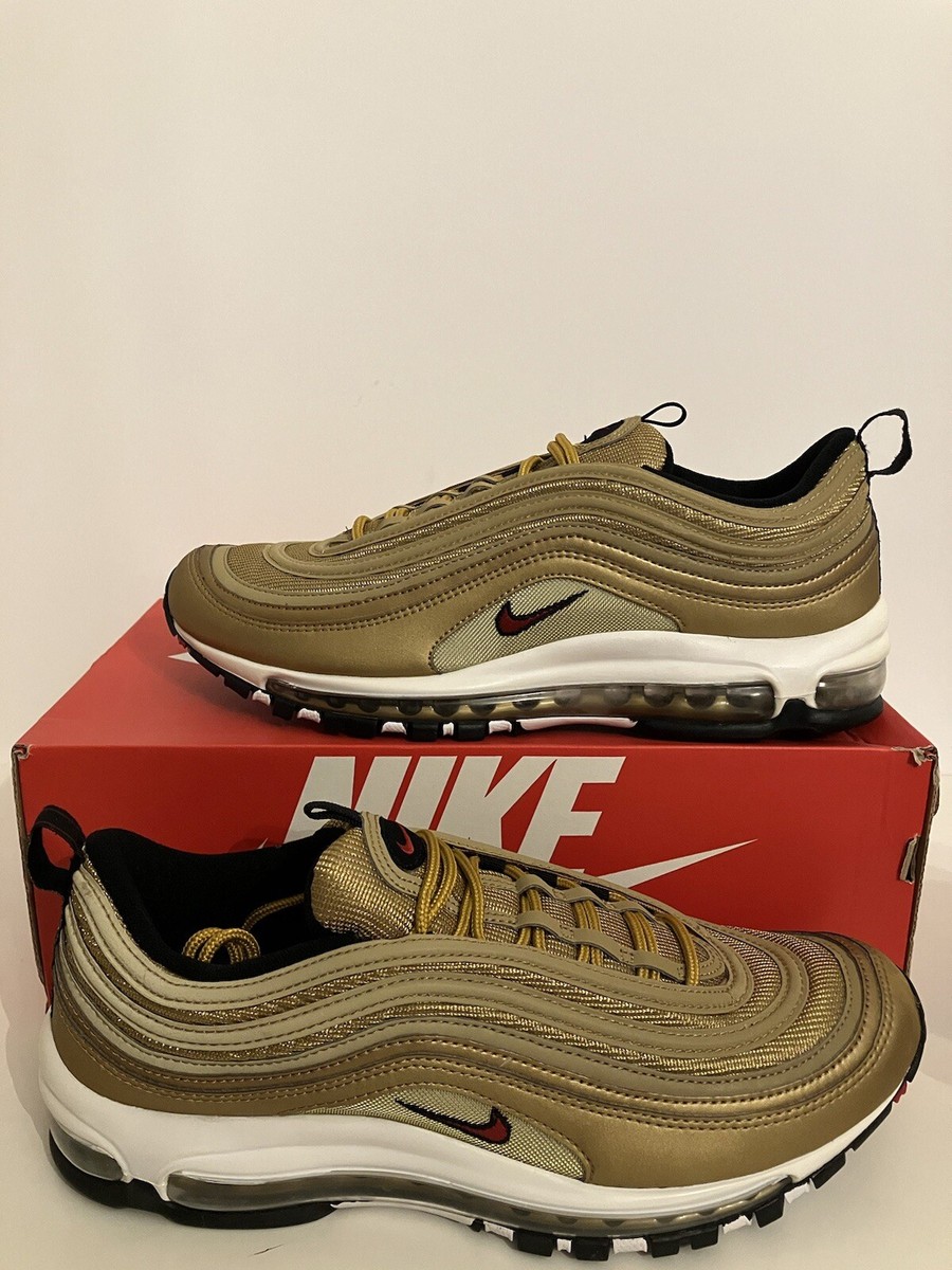 New Men's Nike Air Max 97 OG QS Metallic Gold B-Grade Size 10