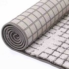 Pateley Grey Geometric Mosaic Contemporary Rug Runner - 80x300cm **NEW**