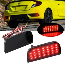 2x Smoked Lens LED Rear Bumper Reflector Marker Lights For 2016-2021 Honda Civic