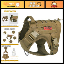 Tactical No-Pull Dog Harness Vest for Medium Large Dogs - Adjustable, Durable,