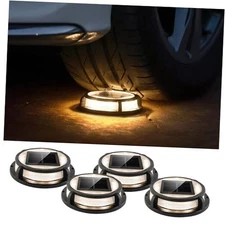  Solar Driveway Lights, 12 LEDs IP67 Waterproof Outdoor Solar Dock 4 Pack Black