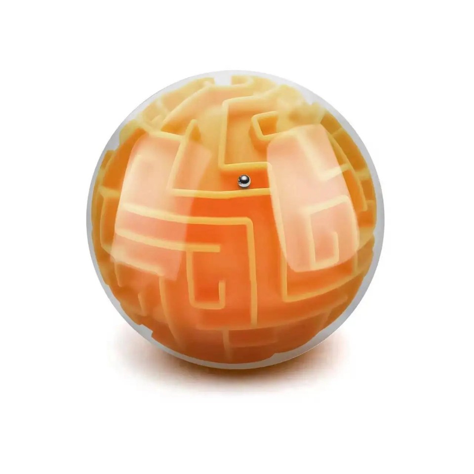 Labyrinthe 3D Puzzle Cube - Jeu Cérébral Antistress Avec Bille, Vert/Orange