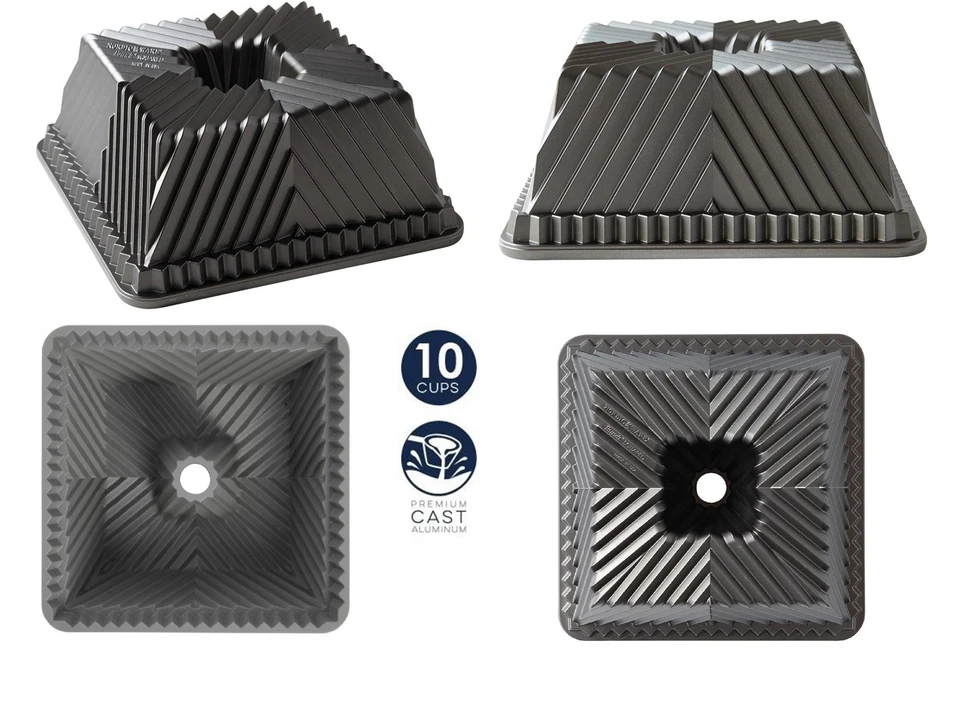 Nordic Ware: Quadratische Backform Bundt Kuchen 10 Tassen (2,4L) cm.20 - Bild 1 von 4