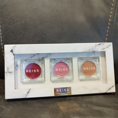 Reiss Lippen- & Wangentöne 3er Set Tönungen Creme Rouge Pink Nude Rot Verpackt Geschenk Neu 