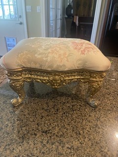 Victorian Antique Gilt Cast Iron Footstool