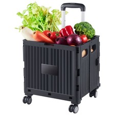 Folding Shopping Cart Foldable Utility Cart 110 lbs Telescoping Handle