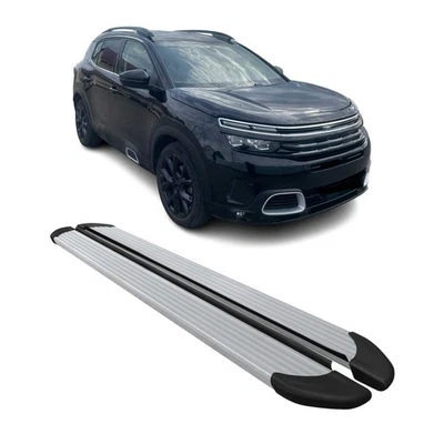 Marchepieds Latéraux pour Citroen C5 Aircross 2018-2025 Aluminium Argent 2Pcs - Photo 1/4