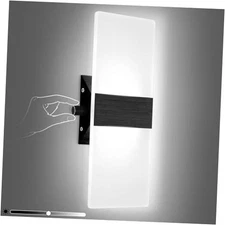  Modern Wall Sconce with Switch, Indoor Wall Light Dimmable, 12W 1 Cool White