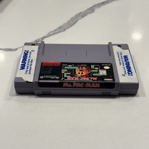 Ms. Pac-Man (SNES, 1996 Midway) Authentic Box No Manual TESTED FAST SHIPPED - Picture 18 of 22