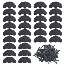 30pcs Heel Plates Black Heel Taps Rubber Tips Sole Repair Pad Replacement wit...
