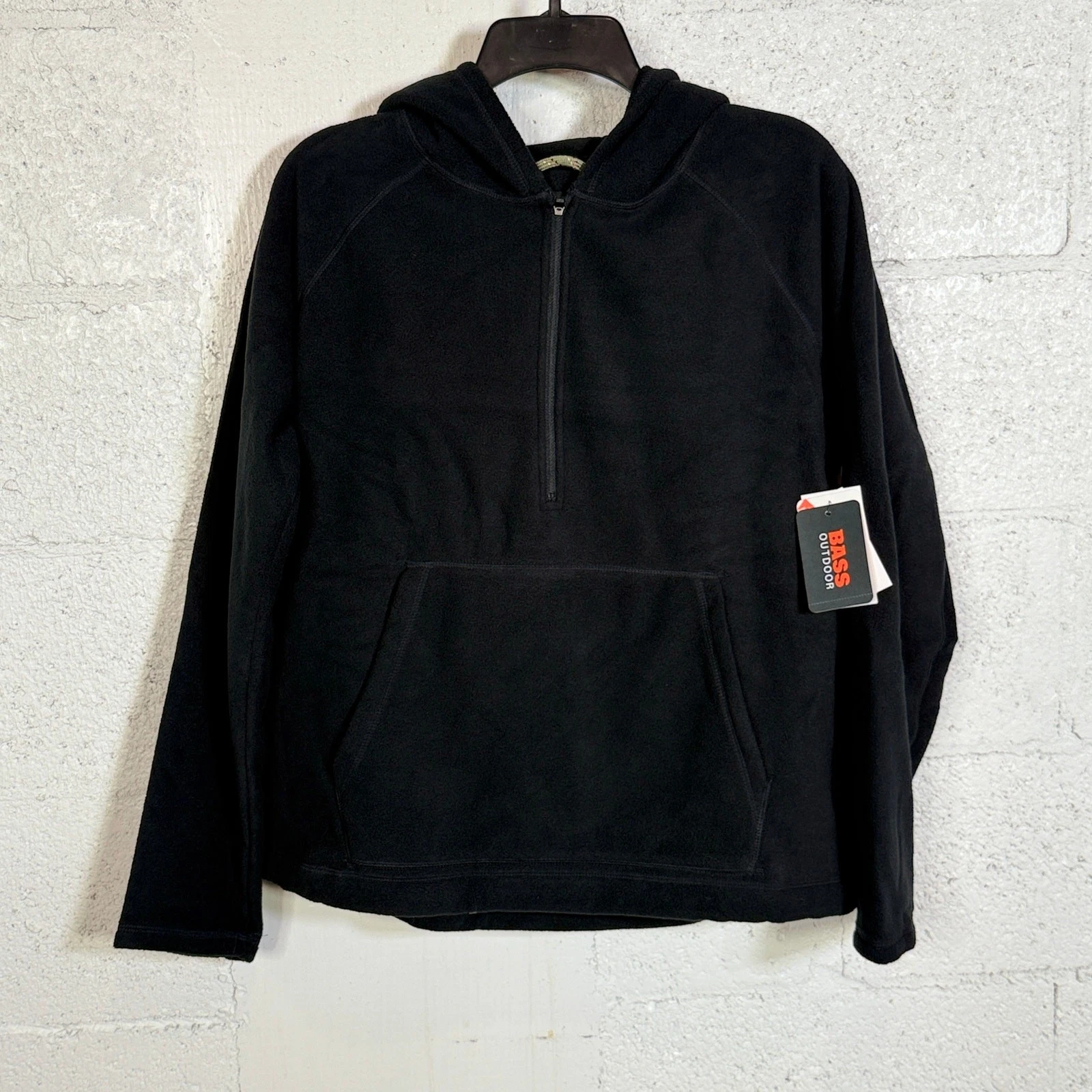 Bass Outdoor Women's Quarter-Zip Long-Sleeve Hoodie Black Medium $70