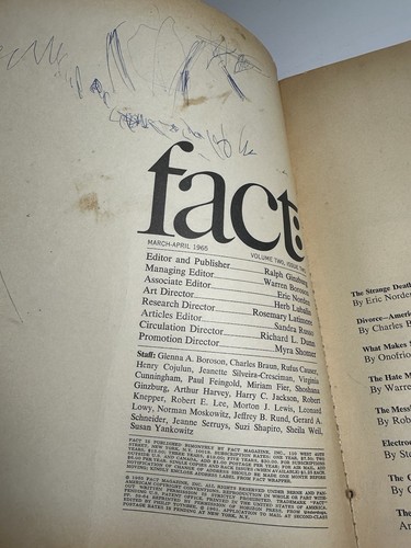 Vintage Fact Magazine black cover Dag Hammarskjold Volume 2 issue 2 1965 - Picture 2 of 6