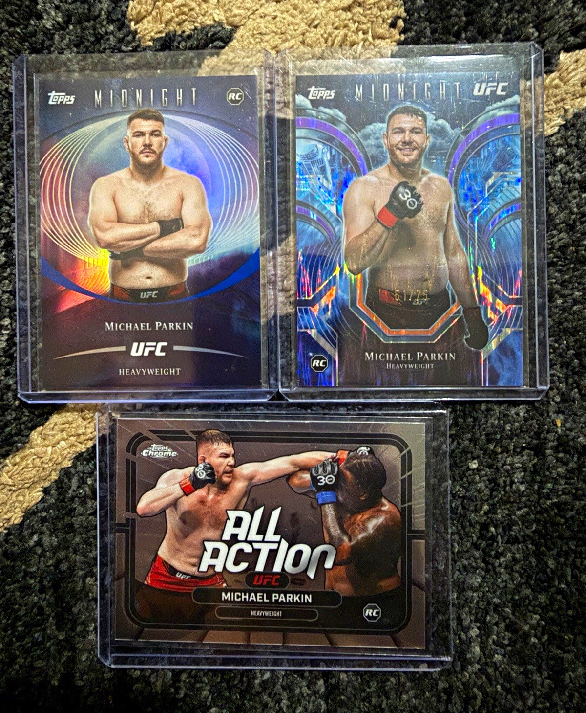 Michael Parkin 2026 UFC RC 3 Card Lot Night Watch /75 Midnight Chrome
