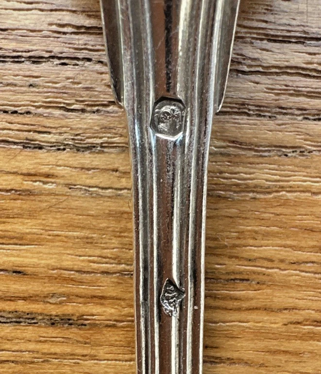 225g Antique Hallmarked French Solid Sterling Silver Spoons Dessert Serving 925 - Image 4 of 4