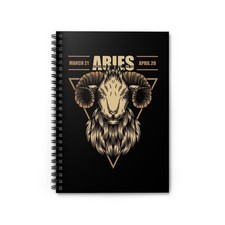 Aries Zodiac Spiral Notebook  Ruled Journal
