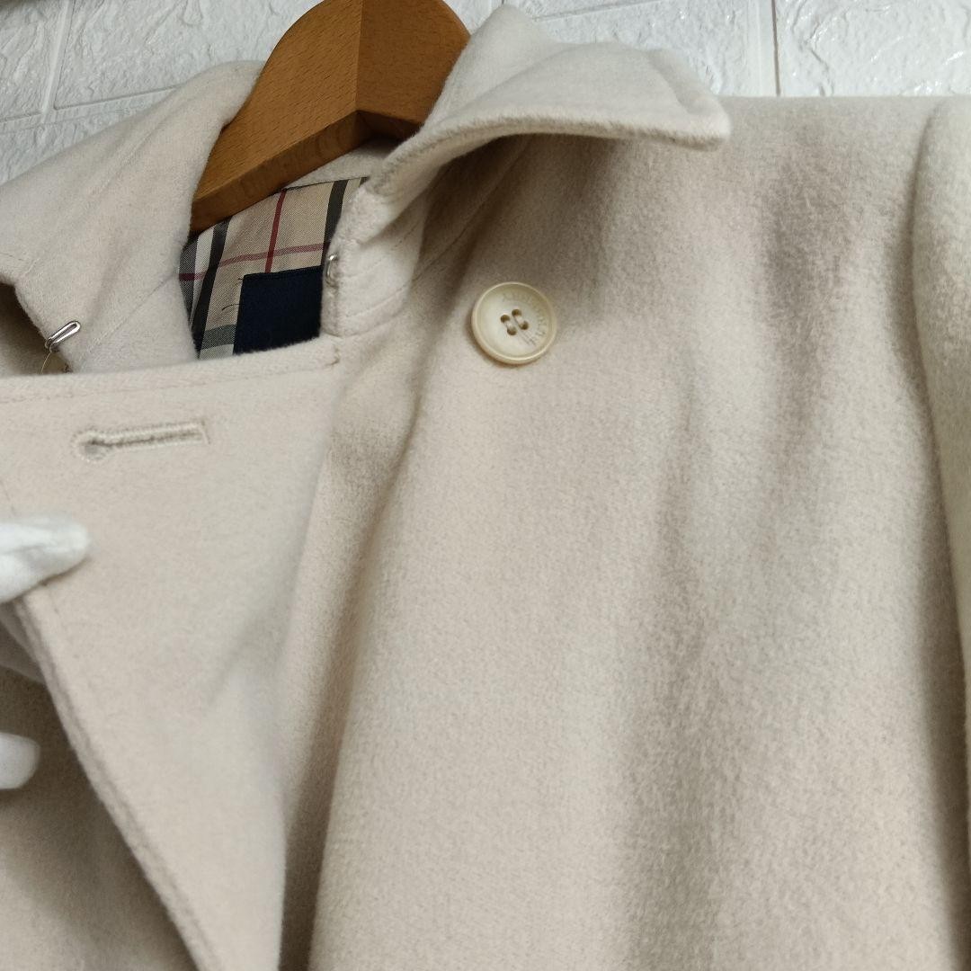 Burberry Double-Breasted Coat Outerwear Ivory Wool Angora Size 40 For Women thumbnail 8