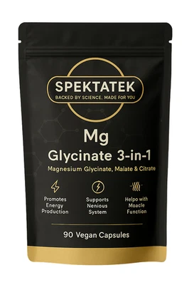 SPEKTATEK Magnesium Glycinate Complex 3 in 1 – 1800mg with Glycinate, Malate & Citrate |