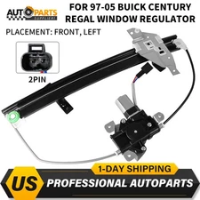 Front Left Driver Door Power Window Regulator Motor for Buick Century 1997-2005